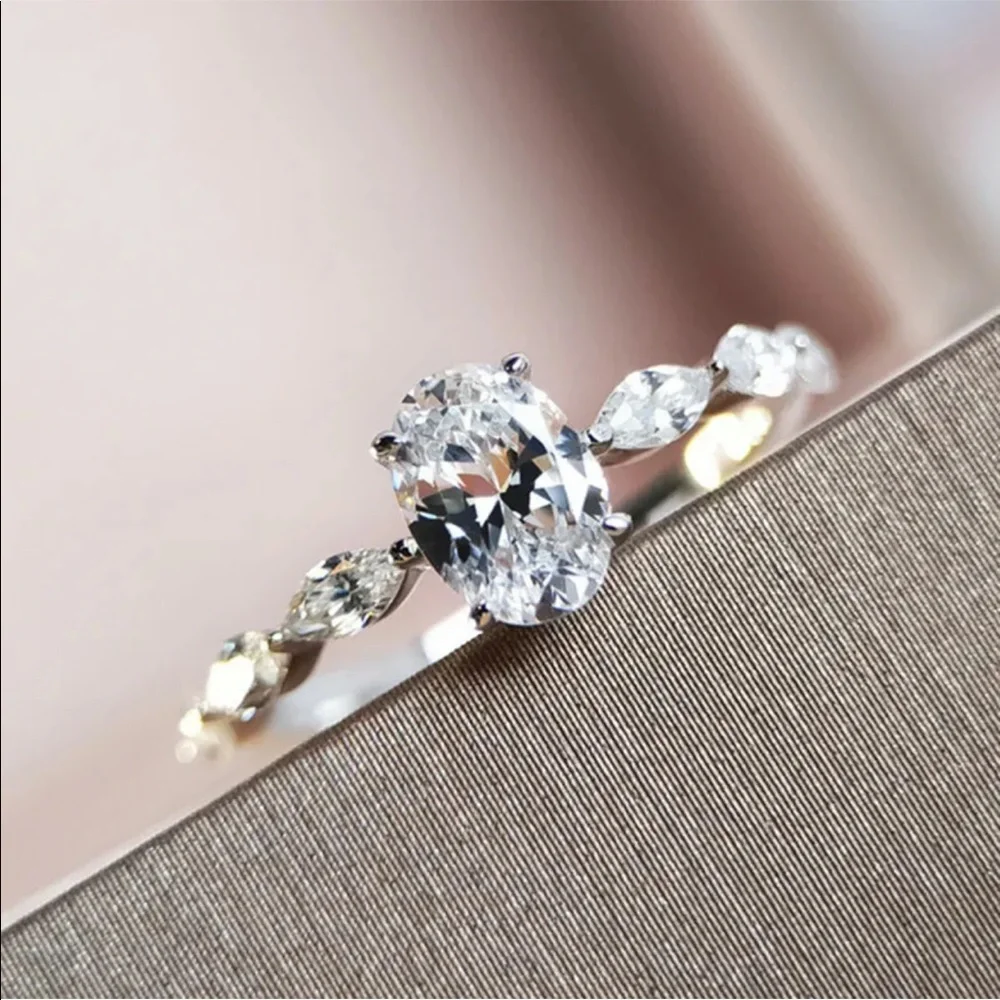 New Shine Women 925 Silver Diamond Wedding Ring - Picture 5 of 5